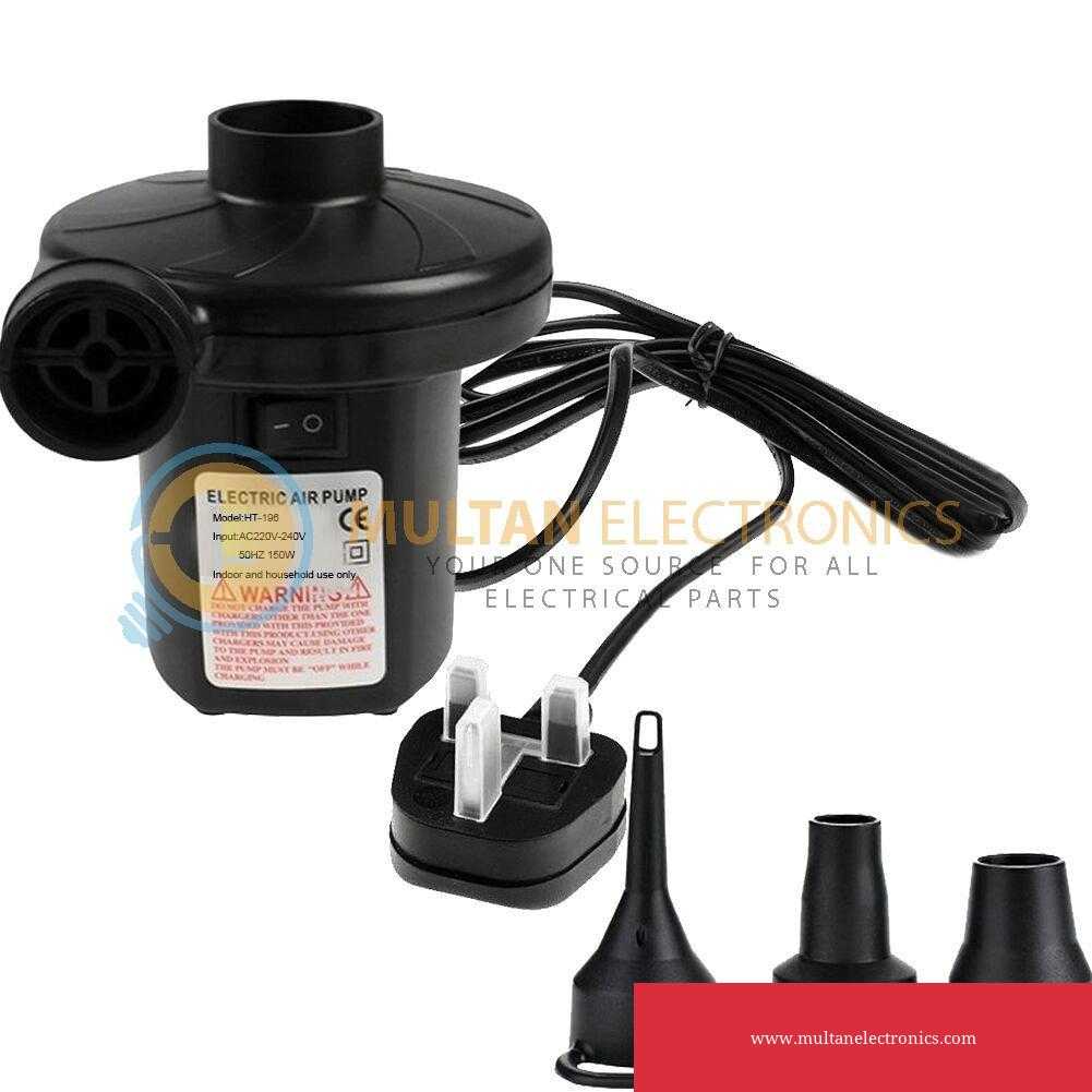 AC 220V 100W AC Electric Air Pump with 3 Nozzles (Black) in Pakistan