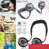 USB Portable Fan Hands-free Neck Fan Hanging Charging Mini Portable Sports Fans 3 gears Usb Air Cond