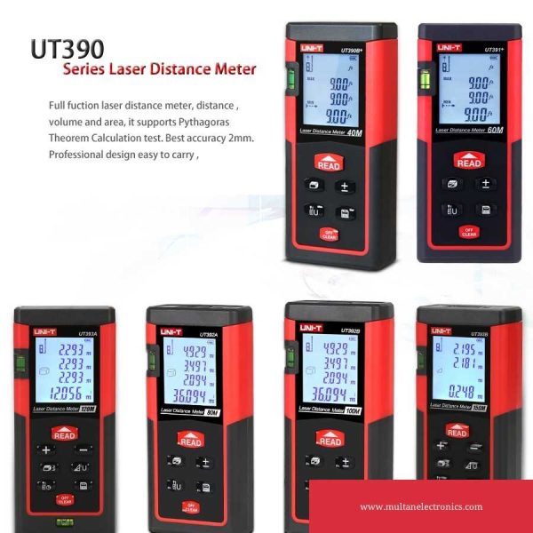 UNI-T UT390B+/ UT391+ Laser Distance Meters 40m 60m Rangefinder,Area Volume Continuous Measrement Data Add