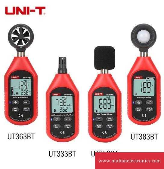 UNI-T Bluetooth Temperatur Humidity Digital Sound Meter Anemometer LUX Luxmeter 