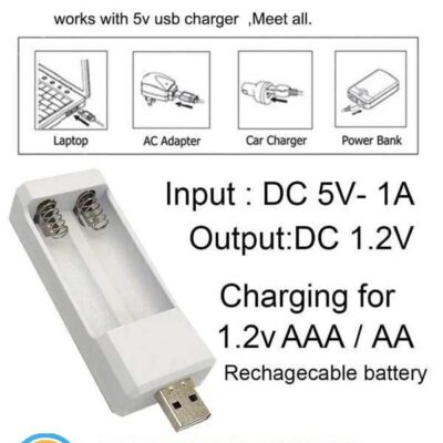 Dual slot USB 1.2V Ni-MH Ni-Cr AA AAA battery charger