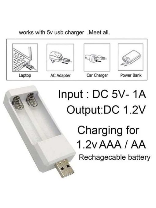 Dual slot USB 1.2V Ni-MH Ni-Cr AA AAA battery charger