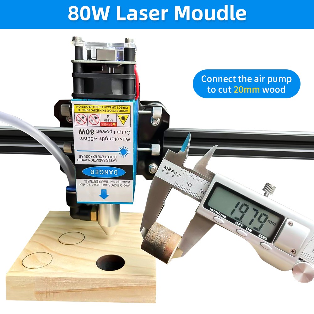 80W Laser Module with Air Assist 40W 80W Laser Engraving Head 450nm Blue Laser Head for CNC Wood Acrylic Laser Cutting Machine